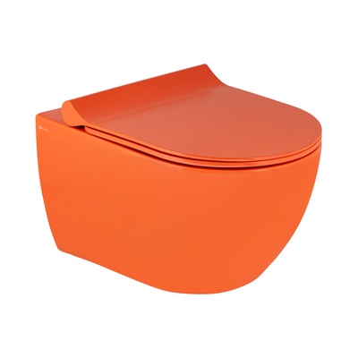 HILL RIM-OUT WALL HUNG WC PAN GLOSSY DARK ORANGE BIDET FUNCTION