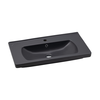 SATURN MATT ANTHRACITE EDGED SHELF WASHBASIN 80 CM