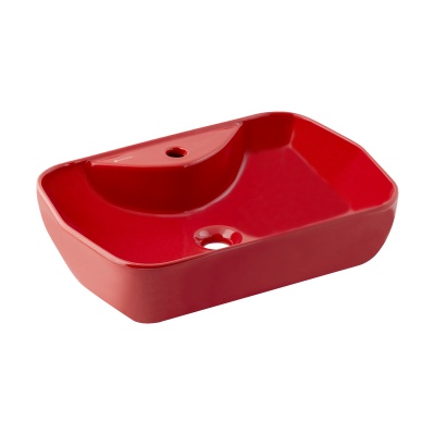 LUCIDA GLOSSY RED COUNTERTOP WASHBASIN WITH TAP HOLE