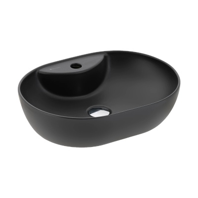 ALTO MATT BLACK COUNTERTOP WASBASIN WITH TAP HOLE