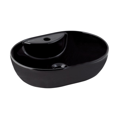 ALTO GLOSSY BLACK COUNTERTOP WASHBASIN WITH TAP HOLE