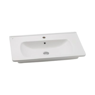 SATURN FLAT WASHBASIN 80 CM MATT WHITE FURNITURE MOUNTED