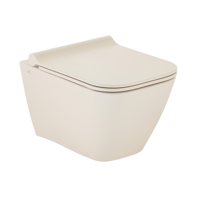 SATURN VASO SOSPESO OPACO CAPPUCCINO RIM-OUT CON FUNZIONE BIDET