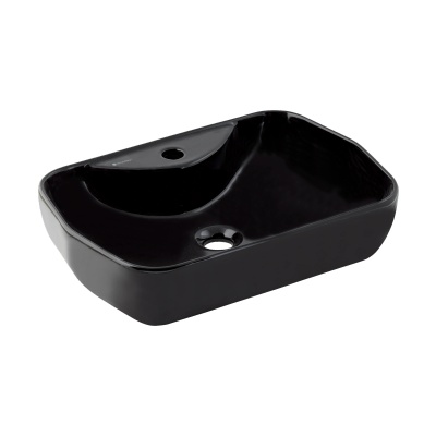 LUCIDA GLOSSY BLACK COUNTERTOP WASHBASIN WITH TAP HOLE