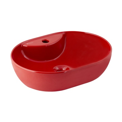 ALTO GLOSSY RED COUNTERTOP WASHBASIN WITH TAP HOLE