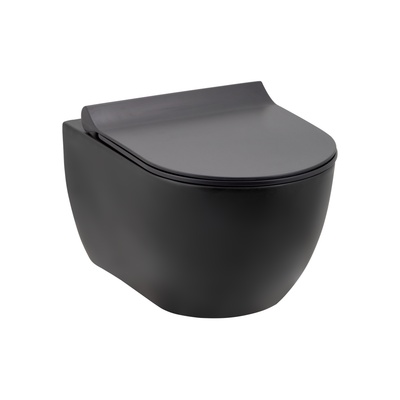 HILL RIM-OUT WALL HUNG WC PAN MATT BLACK