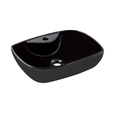 DIES GLOSSY BLACK COUNTERTOP WASHBASIN WITH TAP HOLE